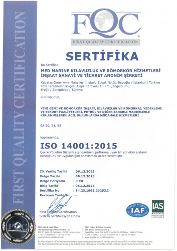 ISO 14001:2015 Sertifika