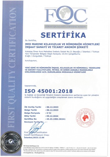 ISO 45001: 2018 Sertifika