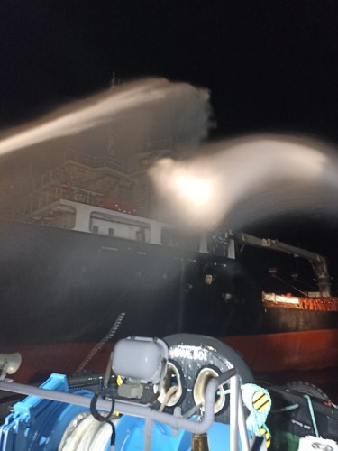 Med Marine Put Out The Fire On The Dry Cargo Ship With MED XXV Tugboat In The Black Sea Region